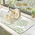 Findosom Floral Dish Drying Mat, Cuttable Drying Mat by Findosom