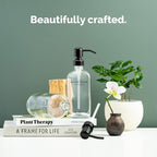 Vine Creations Clear Glass Soap Dispenser Set, Dish Soap and Hand Soap - Image 2