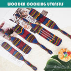 Spurtle Set, Wooden Utensils for Cooking, Kitchen Utensils Set, Pakkawood - Image 5
