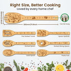 CUTHOLLOW 6PCS Funny Duck Wooden Kitchen Cooking Utensil Set, 11.9in Non Toxic - Image 2