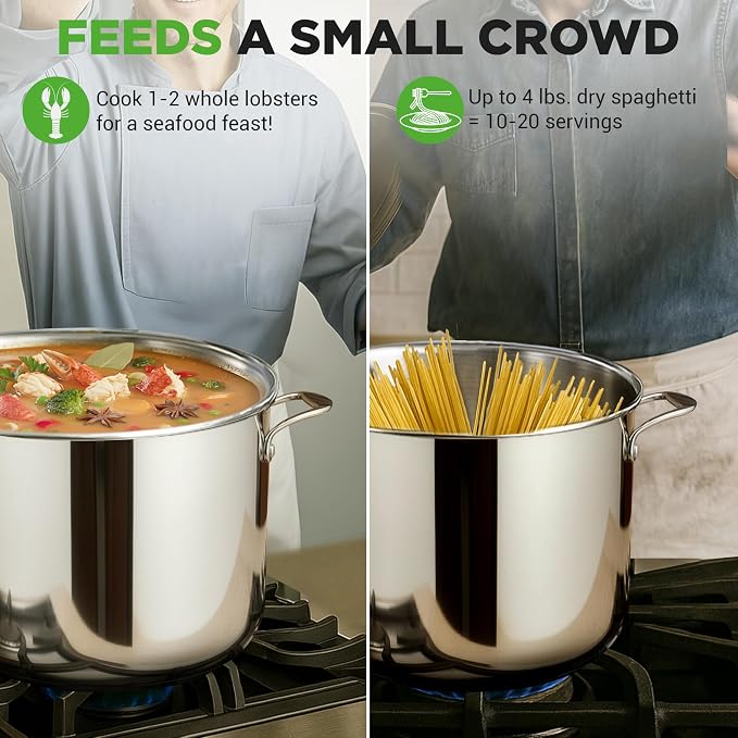 NutriChef 12-Quart Stainless Steel Stockpot – 18/8 Food Grade Heavy-Duty - Image 4