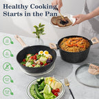 SODAY 12 Pcs Pots and Pans Set Non Stick, Cookware Sets Black Granite Induction - Image 4