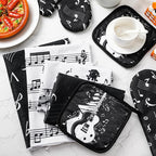 Leinuosen 8 Pcs Music Note Kitchen Decor Accessories Set Farmhouse Towels Oven - Image 7