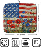 Patriotic American Flag Dish Drying Mat - Image 2