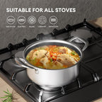 COOKER KING Stainless Steel 6 Pcs Pots Set, 1.5 & 2QT Saucepan and 5-Quart Pots - Image 3