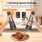 Electric Salt and Pepper Grinder Set, 2-Speed Setting, Stainless Steel - Image 3