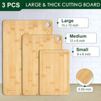 3PCS Bamboo Cutting Board Set - Image 2