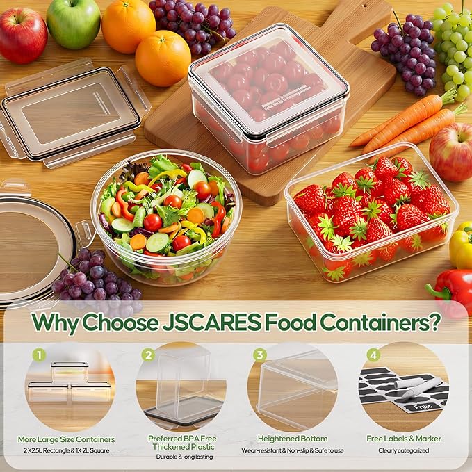 JSCARES 62 PCS Large Food Storage Containers - Image 3