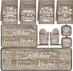 Fourluoo 10 Pcs Farmhouse Kitchen Decor and Accessories Set 4 Kitchen Towels 2 by Fourluoo