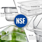 CURTA 6-Pack 1/3 Size 2.5" Deep NSF Polycarbonate Food Pans | Dishwasher & - Image 5