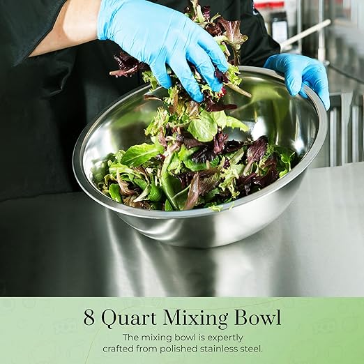 OCS Parts 8 Quart Mixing Bowls | Set of 2 | 13.25-Inch Stainless Steel - Image 8
