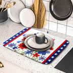 Giwawa 4th of July Flower Dish Drying Mat 16"x18" Independence Day Stars Dish - Image 5