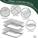 Jelly Roll Pan with Cooling Rack Set, CEKEE Stainless Steel Baking Sheet Tray - Image 4