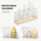 Kitchen Cooking Utensil Holder for Kitchen Counter, 4 Large White Compartments - Image 3
