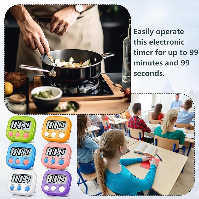 4 Pack Digital Kitchen Timer Magnetic Digital Timer - Image 6
