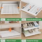 PAKETA 4 Pack Expandable Pull Out Cabinet Organizer, Upgrade 3 Slide Rails - Image 6