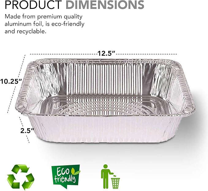 Stock Your Home Aluminum Pans 9x13 Disposable Foil Pans - Image 2