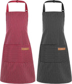 2 Pack Stripes Kids Apron, Kids Cooking Aprons by XLSXEXCL