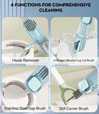 VIDONIO 4 in 1 Cup Lid Gap Cleaning Brush, Mutipurpose Tiny Silicone Cup Holder - Image 5