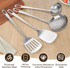 4 Pcs Cooking Utensils Set, Stainless Steel Kitchen Utensils, Heat Resistant - Image 3