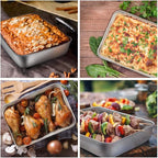 E-far Small Baking Pan with Lid, 9.4”x 7” x 2” Stainless Steel Rectangle Sheet - Image 6