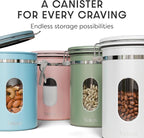 Veken Coffee Canister with Window, Airtight Stainless Steel Kitchen Food - Image 8
