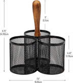 Mind Reader Utensil Holder, Cutlery Holder, Metal Mesh, 7.5"L x 7.5"W x 9.75"H - Image 3