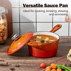 Homikit Small Cast Iron Pot, 2 QT Enameled Cast Iron Sauce Pan - Image 7