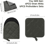 Kitchen Set Pack Of 5, Oven Mitts Pot Holders Pad And Towel Set, Heat Resistant - Image 2