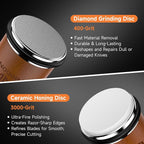 Rolling Knife Sharpener, Diamond & Ceramic Disc, 15° & 20° Magnetic Angle - Image 3