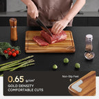 Teak Wood Cutting Board for Kitchen 13inch Charcuterie Board Serving Heavy Duty - Image 5