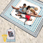 WIWIGO Beach Blanket Waterproof Sandproof Beach Mat 79" X 83"/10'x9'for 2-8 - Image 6