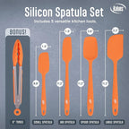 Kaluns Silicone Spatula Set, 4 Rubber Spatulas 600°F Heat Resistant, Nonstick - Image 3