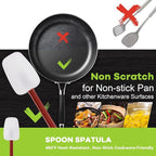 heffiso Silicone Rubber Spatula and Spoon Rubber Spatula Set of 3, High Heat - Image 5