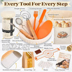 Sourdough Bread Baking Supplies, Sourdough Starter Kit, Bread Proofing Basket - Image 2