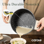 CAROTE Nonstick Stock Pot with Lid Soup Pot, 6 Quart Casserole with Lid - Image 4