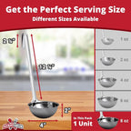 Super Sturdy, Ergonomic 8 Oz. Soup Ladle 1 Pk. Stainless Steel Ladles - Image 2