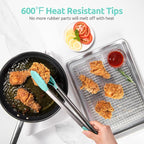 600ºF Heat Resistant Kitchen Tongs: U-Taste 16 in Extra Long Large Silicone - Image 3