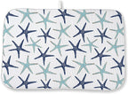 Coastal Dish Drying Mat 18x24 Inch Summer Navy Blue Teal Turquoise Starfish by DAFENA