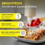 BRIGHTFROM Condiment Squeeze Bottles, 16 OZ Empty Squirt Bottle - Image 3