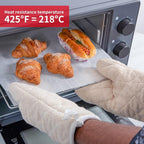Terry Cloth Oven Mitts Heat Resistant to 482° F 15 Inch 100% Cotton Set of 2 - Image 4