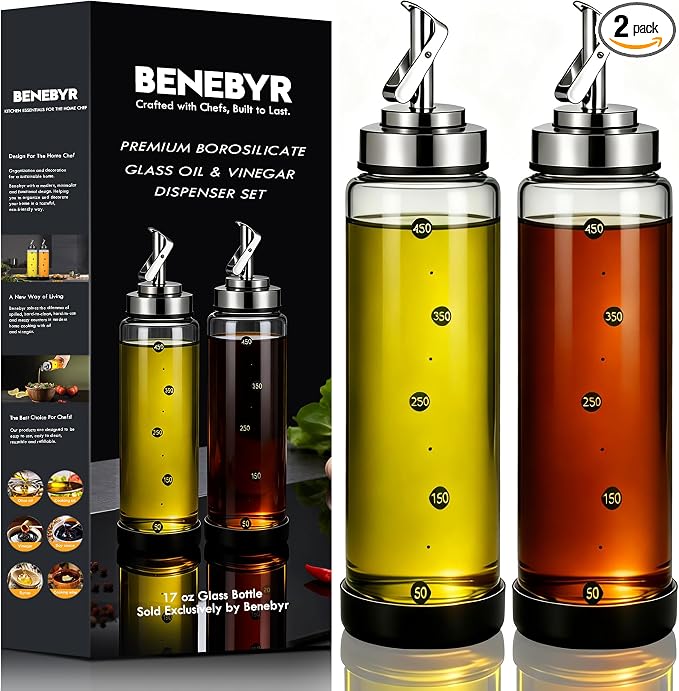 Glass Olive Oil Dispenser Bottle by Benebyr