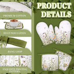 Leinuosen 6 Wild Flower Kitchen Towels Kitchen Decor and Accessories Set Floral - Image 5