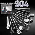 Stainless Steel Kitchen Utensils 12 Pcs, Small Cooking Utensils Set, Serving - Image 8