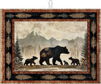 Rustic Bear Dish Drying Mat for Kitchen Counter Wild Animals Drying Pad by MOUNTANLLY