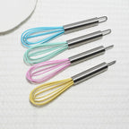 Mini Whisks 6 inch 4Pcs silica gel stainless steel Whisk, Hand Egg Mixer - Image 2
