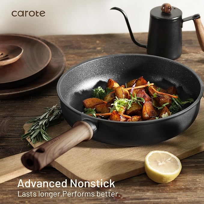 CAROTE Nonstick Pots and Pans, Induction Titanium Cookware Set 16pcs Kitchen - Image 3