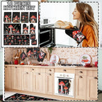 Fourluoo 10 Pcs Kitchen Dish Towels Rugs Oven Mitts and Pot Holders Set - Image 2