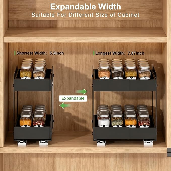 Across-Star Expandable Pull Out Spice Rack - Image 3