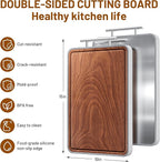Titanium Cutting Boards For Kitchen, Ebony Wood Cutting Board, Double Sided - Image 8